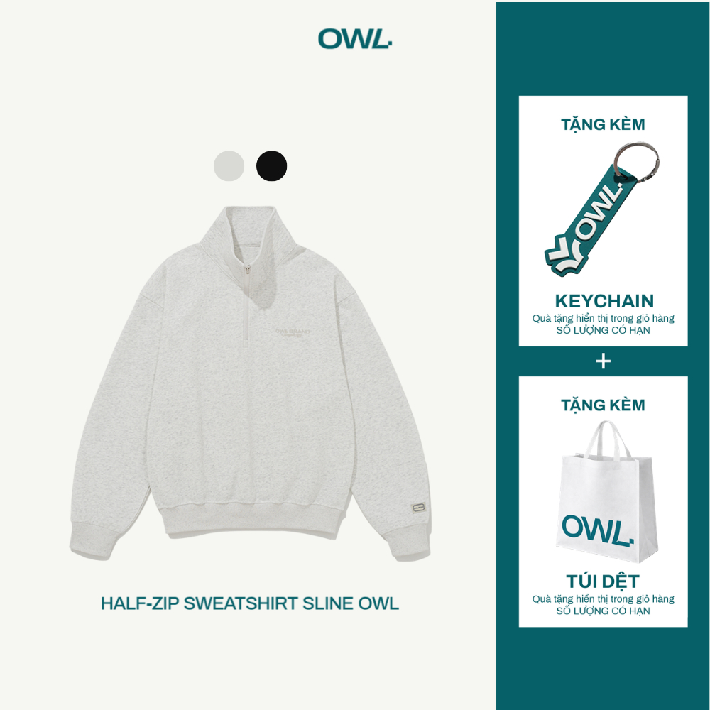 Áo sweater half-zip Owlbrand S - Line