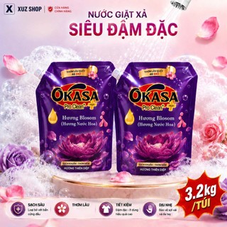 (Combo 2 Túi Tím 3.2KG) Nước Giặt Xả OKASA Hương Nước Hoa Blossom Chính Hãng, Thơm Lâu