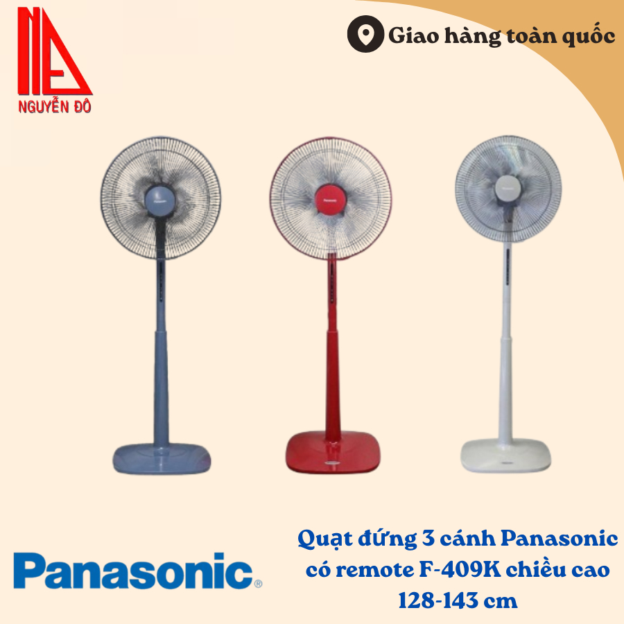 Quạt cây Panasonic 3 cánh F409KB/F409KBE/F409KMR 51W có điều khiển từ xa