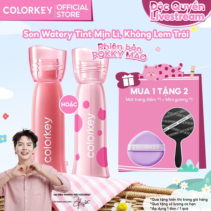 [LIVE] Son COLORKEY Watery Tint Phiên Bản Mới Bền Màu Lâu Trôi, Không Dính Cốc, Siêu Mịn Môi 2.5g