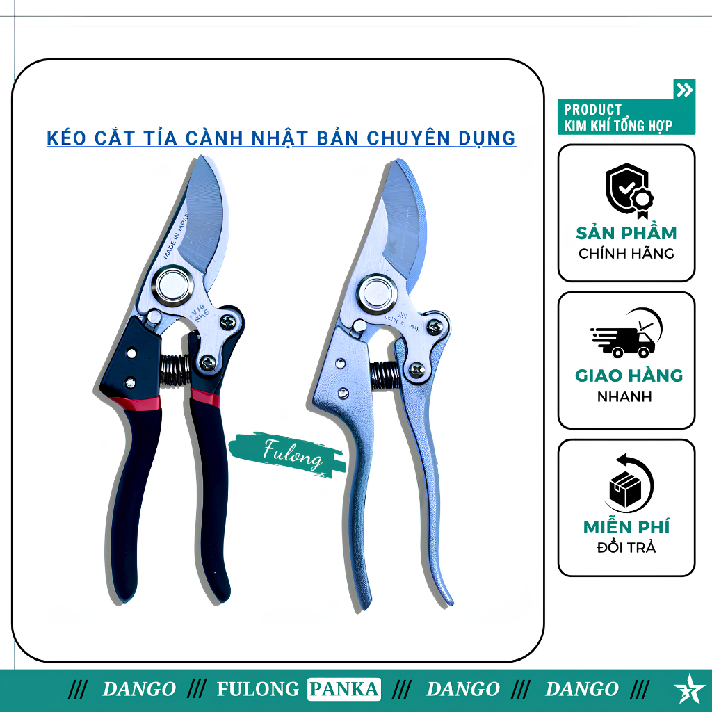 Kéo Cắt Cành Kapusi, Kéo Tỉa Cành Lưỡi Thép SK-5 siêu sắc nhọn, tỉa cành trơn tru, ngọt lịm, Fulong 