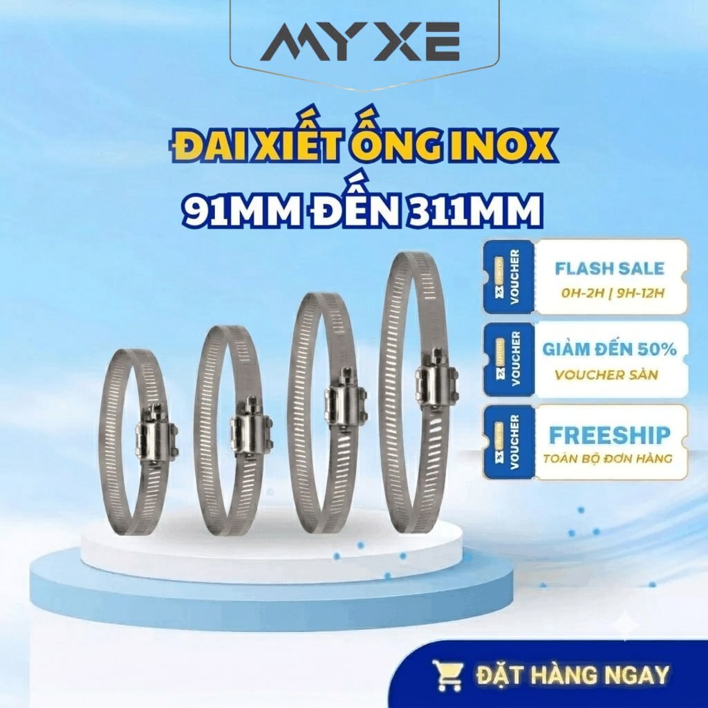 Đai Siết Inox Siết Quai Nhê Cổ Dê inox HF100 - HF300 Đai Xiết Quạt Thông Gió Nhiều Kích Cỡ
