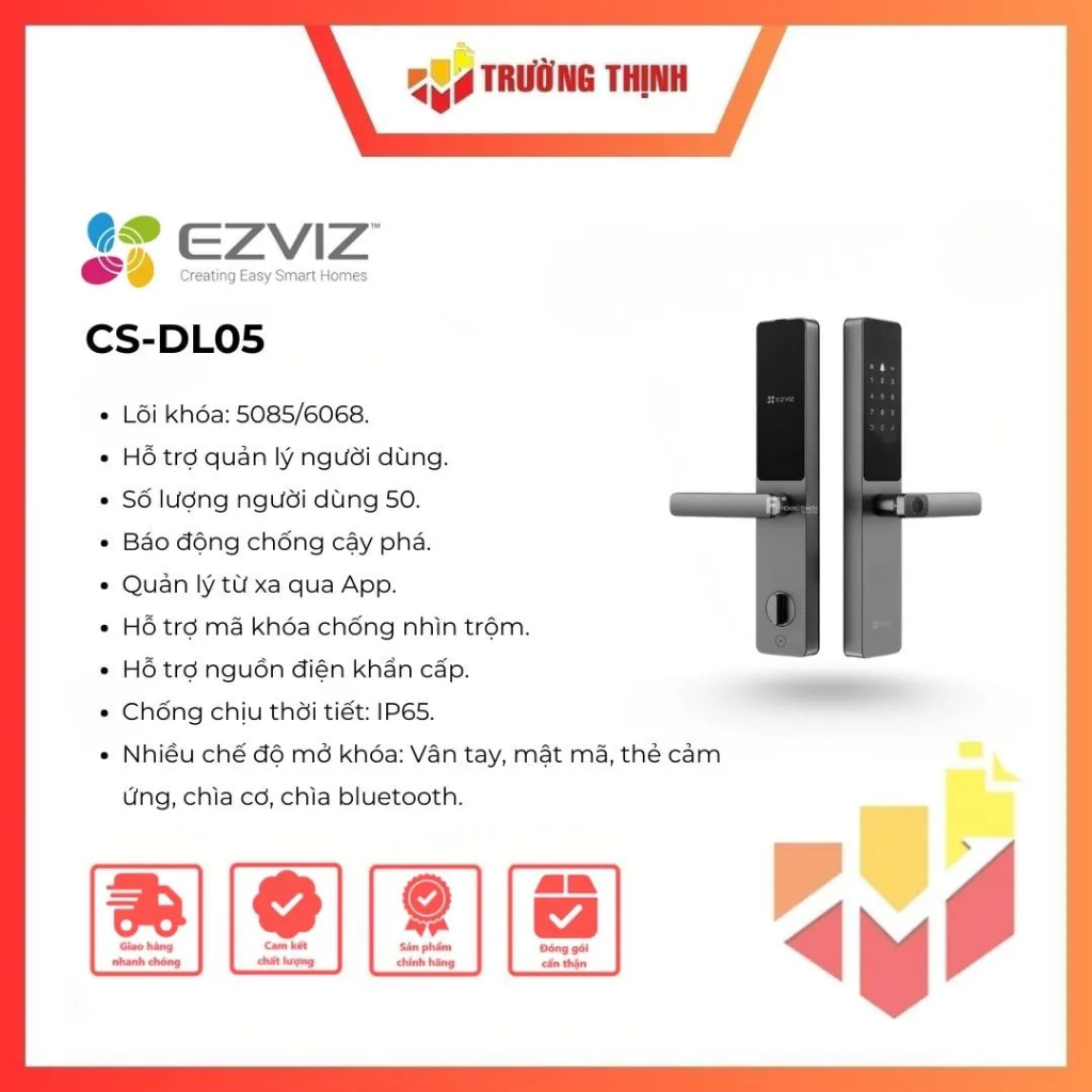 Khóa vân tay thông minh EZVIZ CS-DL05 (WBCP,M) |mở khóa thông minh | kết nối hiện đại