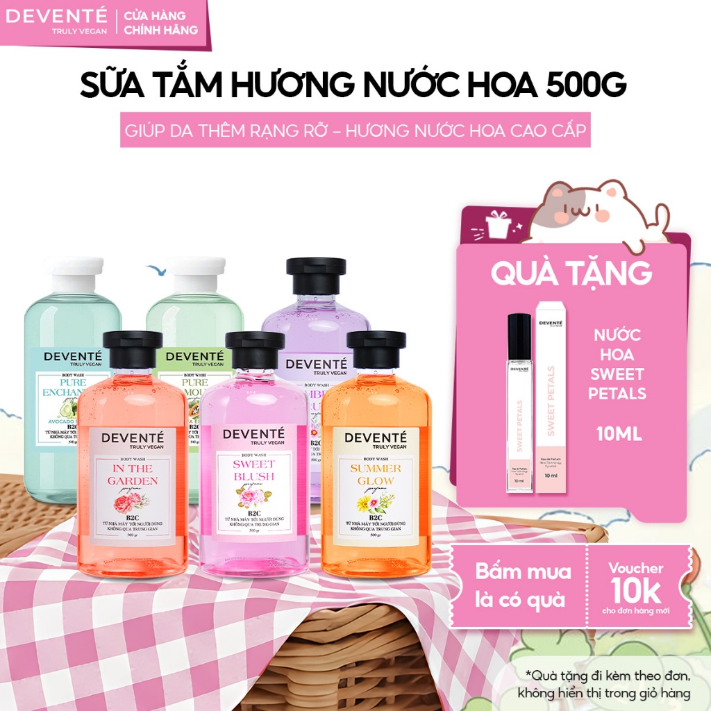 Sữa Tắm Nước Hoa DEVENTE Hương Nước Hoa Lưu Hương Lâu Cao Cấp 500g