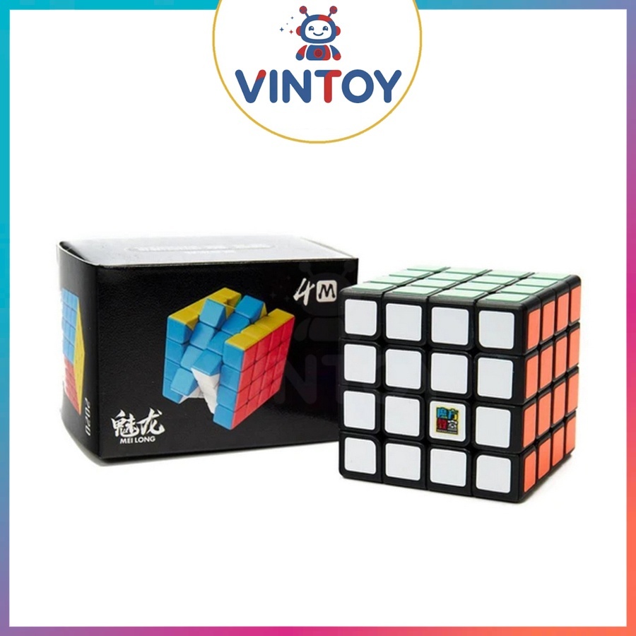 [MoYu] Rubik 4x4 MoYu MeiLong 4M Bản Đen Rubic 4 Tầng Nam Châm 4x4x4 Đồ Chơi Trí Tuệ Trẻ Em