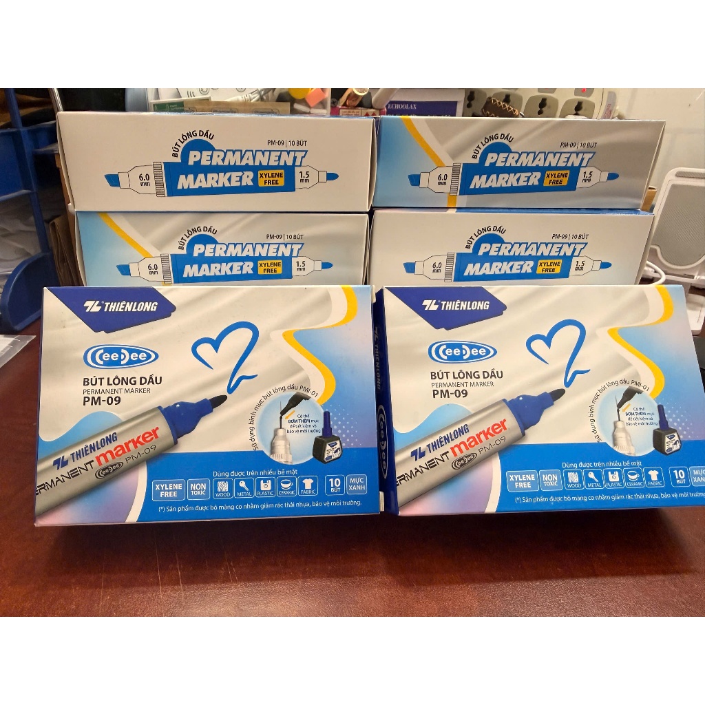 Bút lông dầu TL-PM-09 Xanh (10cây/hộp)