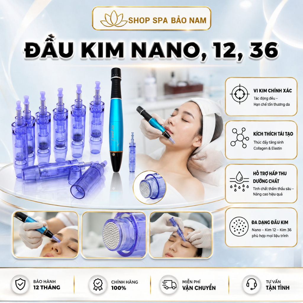 Đầu kim nano , đầu máy phi kim , kim nano kim 12 , kim 36 thay thế cho máy phi kim Dr.pen