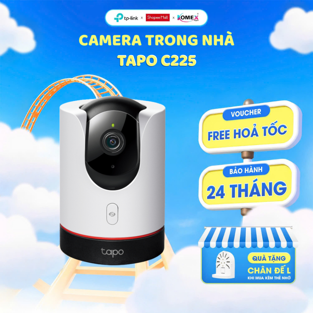 Camera Wifi Trong Nhà TP-Link Tapo C225 4MP Công Nghệ Cảm Biến Starlight | Quay Quét Tốc Độ Cao