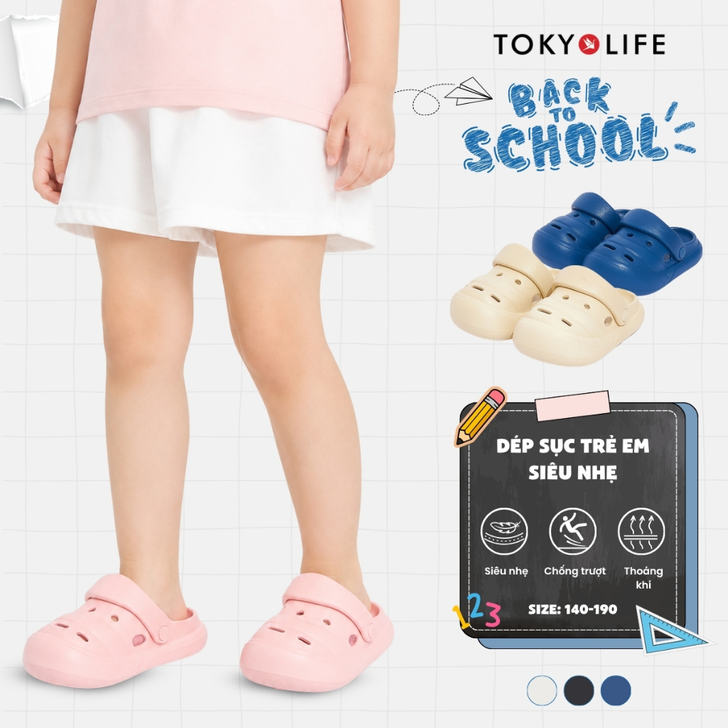 Dép sục cho bé TOKYOLIFE dép sục siêu nhẹ dáng unisex bé trai bé gái 40004250
