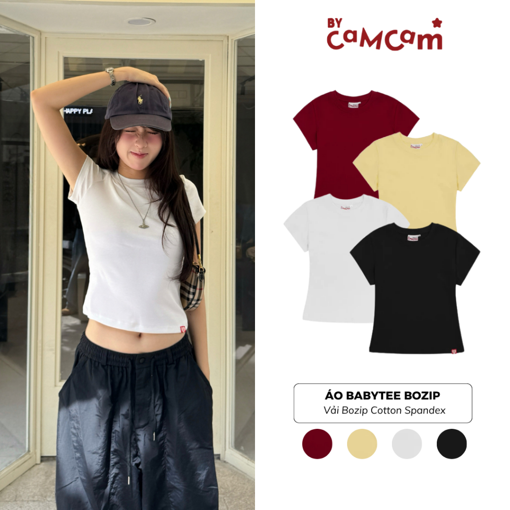 Áo Babytee Bozip Premium 𝑩𝒚𝒄𝒂𝒎𝒄𝒂𝒎 Co Dãn Siêu Mát Basic Dễ Phối Đồ ABN059