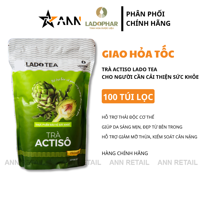 Trà Actiso Lado Tea Giúp Thải Độc Mát Gan 100 Túi Lọc Cao Cấp [Chính Hãng] - Mỹ Phẩm Ann