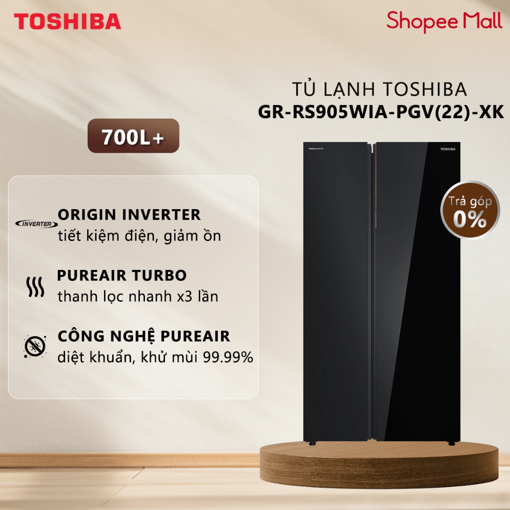 [Freeship Toàn Quốc] Tủ Lạnh Toshiba 711L GR-RS905WIA-PGV(22) Dung Tích Lớn - Giải Pháp Lưu Trữ Tối 