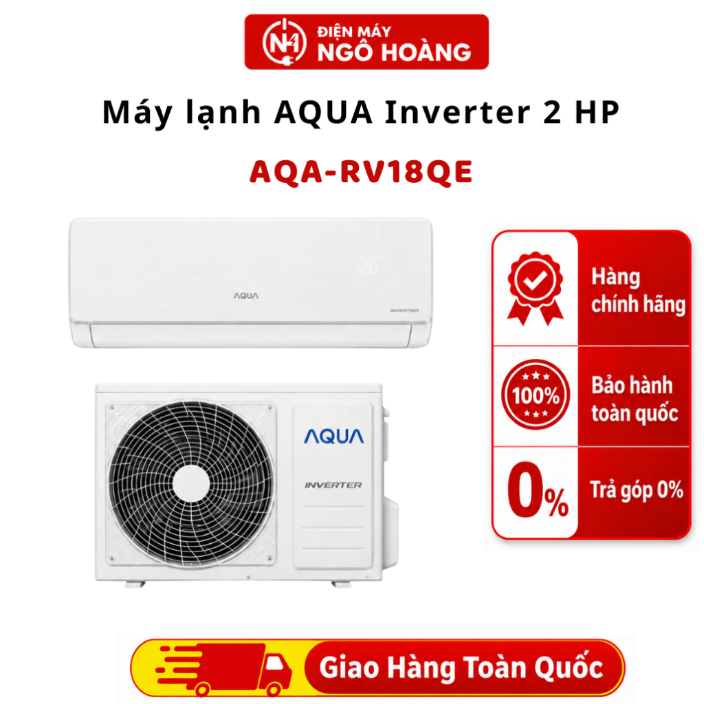 AQA-RV18QE - Máy Lạnh Aqua Inverter 2HP AQA-RV18QE 18000BTU Chính Hãng