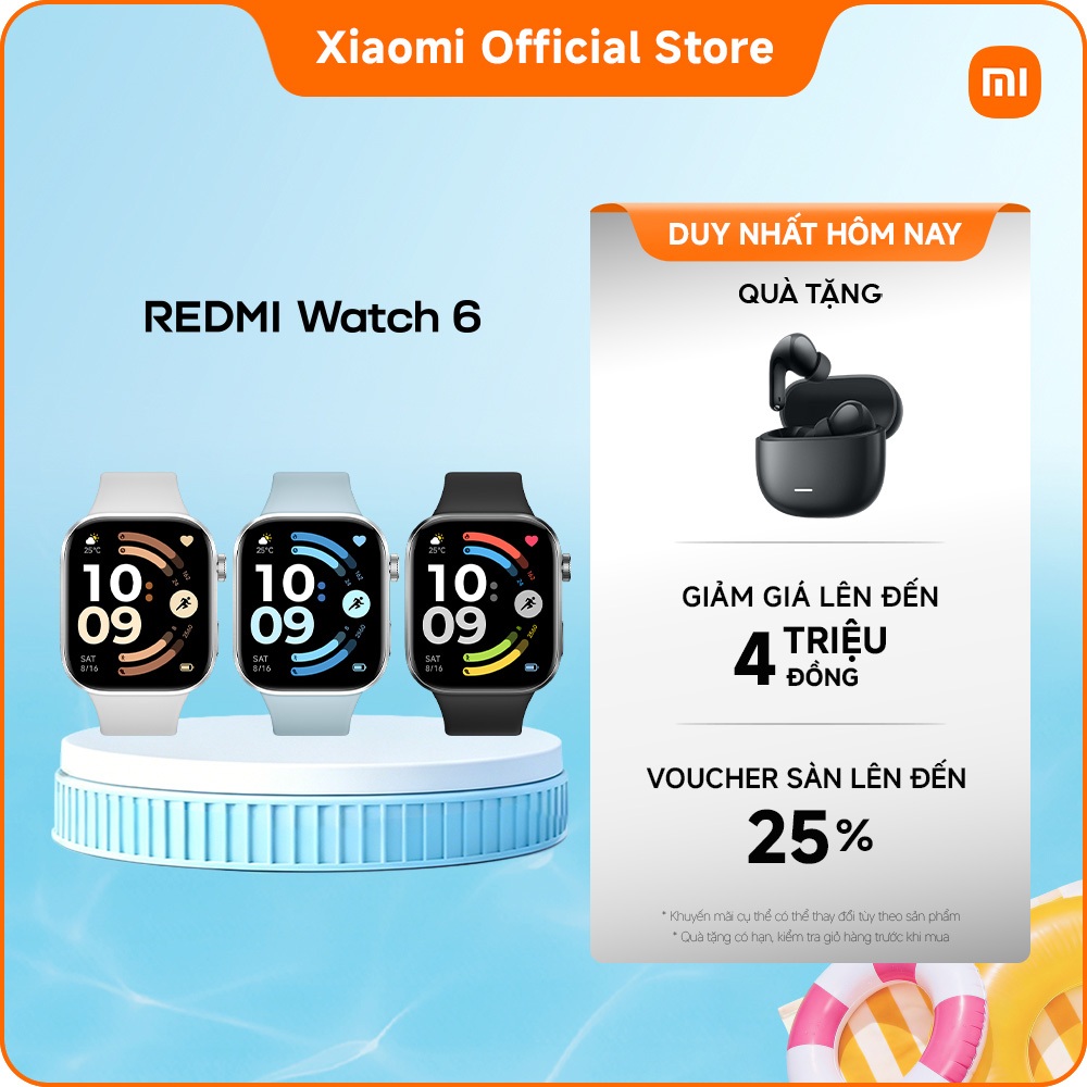 Đồng hồ thông minh Redmi Watch 6 | Màn AMOLED 2.07" | Đàm thoại qua bluetooth | Pin lớn 550 mA