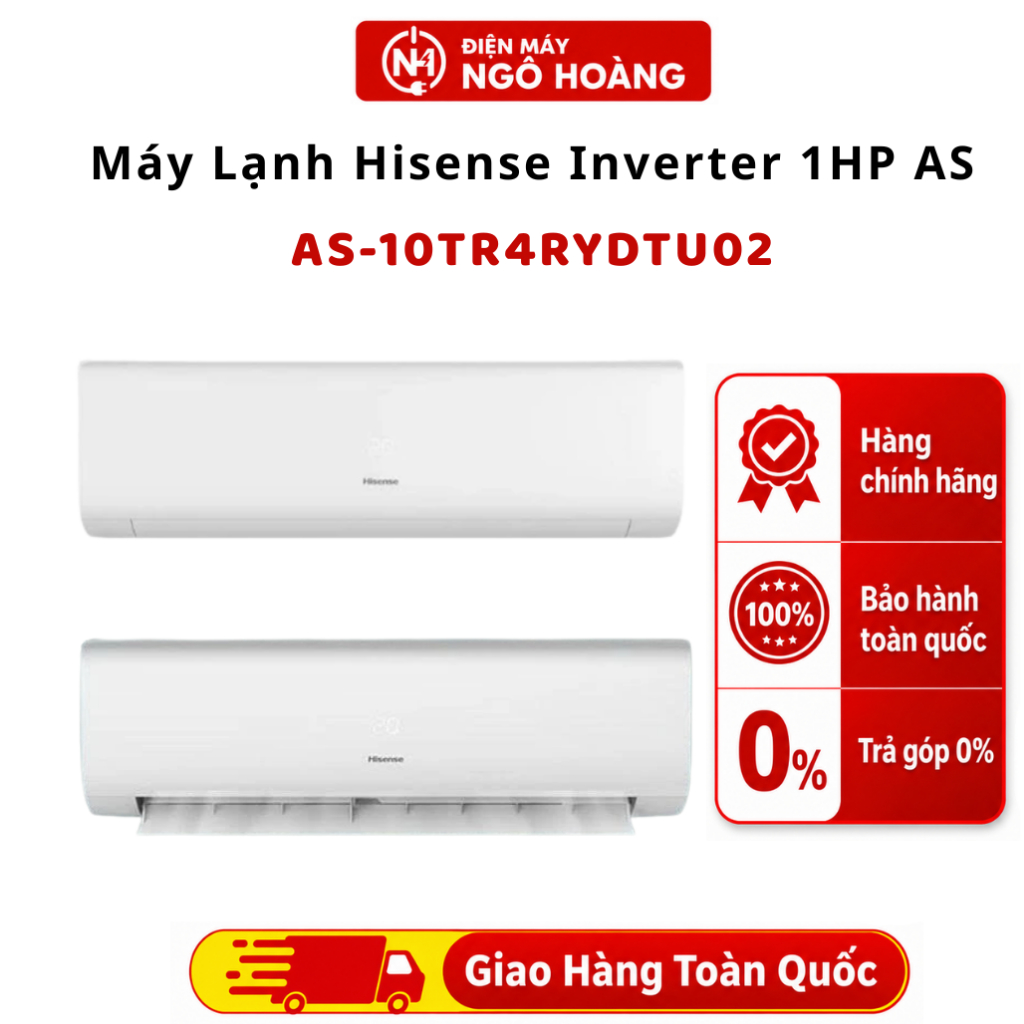 AS-10TR4RYDTU02 - Máy Lạnh Hisense Inverter 1HP AS-10TR4RYDTU02 9000BTU Chính Hãng