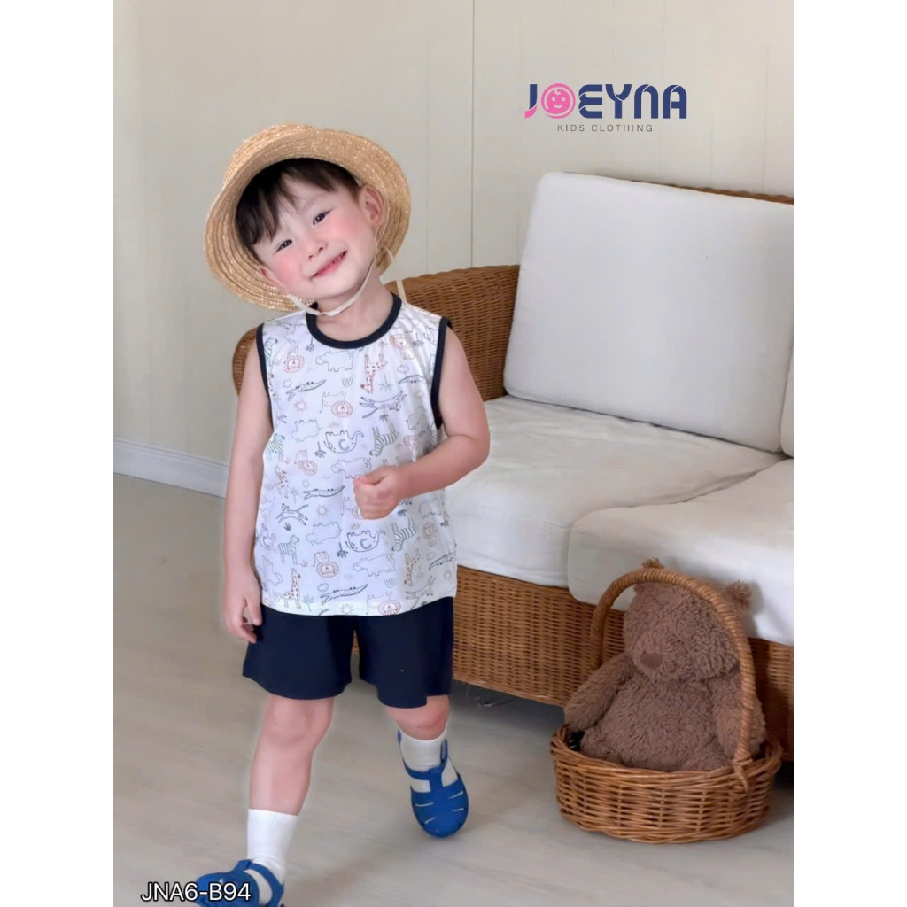 Set bộ ba lỗ Joeyna B94 hình thú cho bé 8-36kg