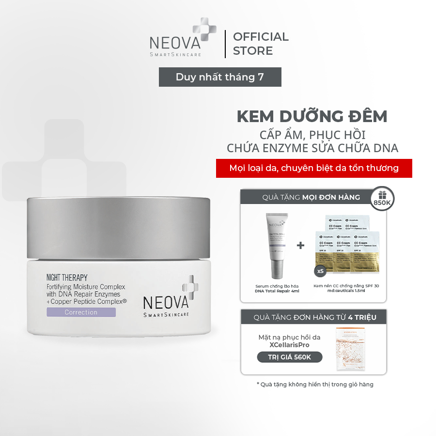Kem dưỡng ẩm, phục hồi da ban đêm Neova Night Therapy 50ml