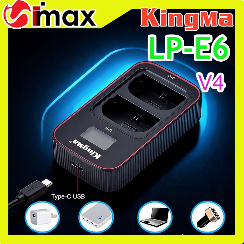 Sạc đôi Kingma for Canon  LP-E6 V4