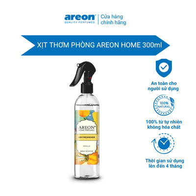 Xịt Thơm Phòng Areon Home Vanilla 300ml - Xịt khử mùi Hương Vani Ngọt dịu, làm thơm phòng tức thì