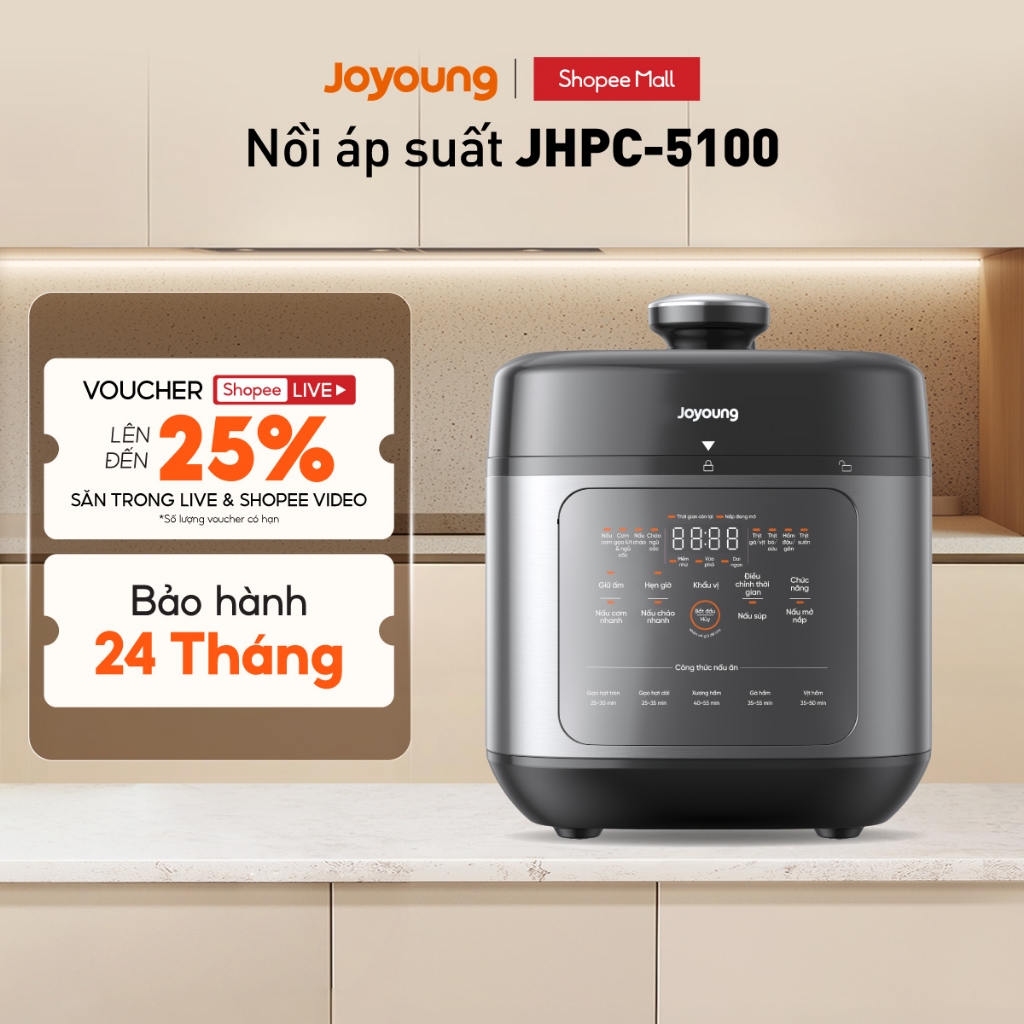 [Livestream] Nồi áp suất đa năng 900W Joyoung JHPC-5100 | Dung tích 5L (nấu cơm 1.8L)