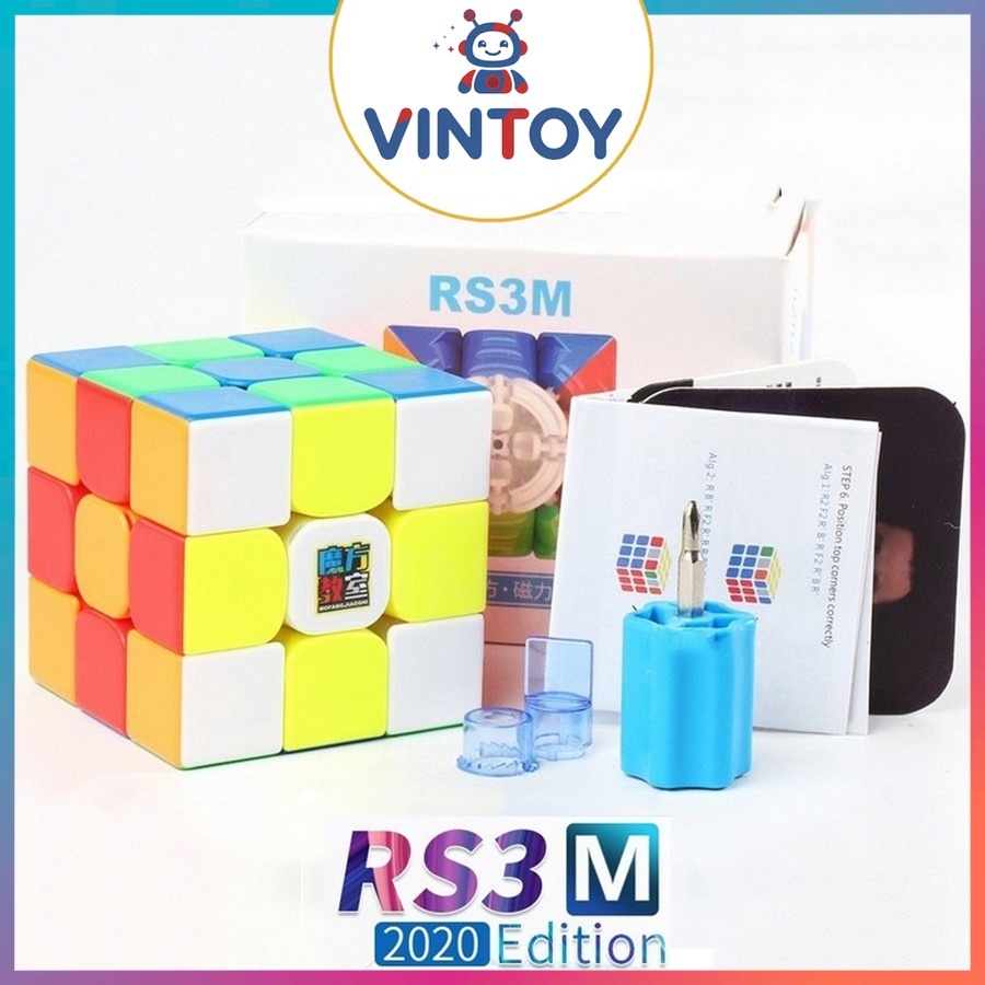 Rubik 3x3 MoYu RS3M 2020 2021 Maglev Rubic Nam Châm 3 Tầng Stickerless Đồ Chơi Trí Tuệ Trẻ Em