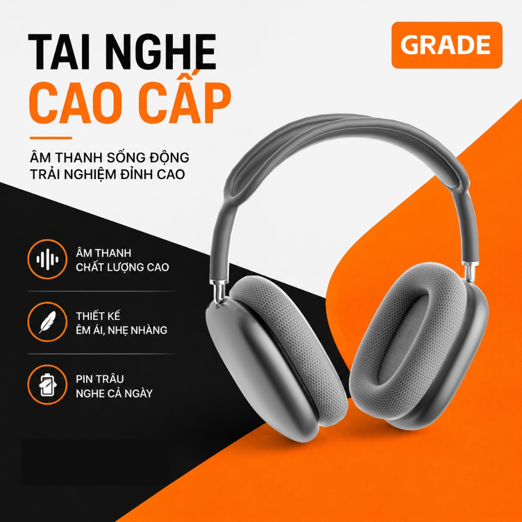 Tai Nghe Không Dây P9 Bluetooth 5.0 Chụp Tai Âm Thanh HiFi Bass Mạnh Có Micro Kết Nối Điện Thoại