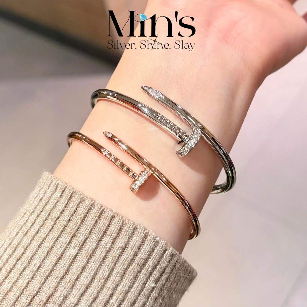 Lắc Tay Nữ Titan MINS GEM Hình Rắn Đính Đá Style Sang Trọng Thanh Lịch Chu Vi 18cm- OH02
