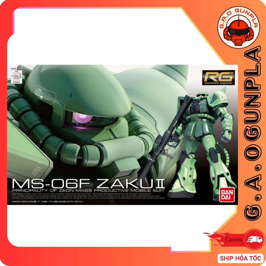 Mô hình lắp ráp Gundam Bandai  RG 1/144 Ms-06F ZakuⅡ