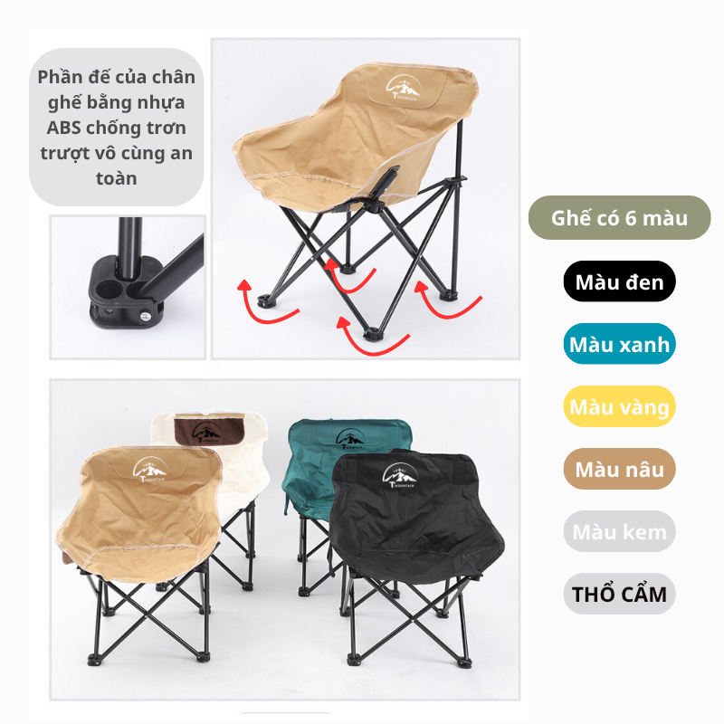 Ghế Camping Ngả Lưng Tmountain Gấp Gọn Thư Giãn Dã Ngoại Du Lịch Cao Cấp Cứng Cáp | BigBuy360 - bigbuy360.vn