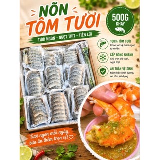 TÔM NÕN ĐẠI đủ kg. Khay 500g 20-25con (giao hoả tốc)