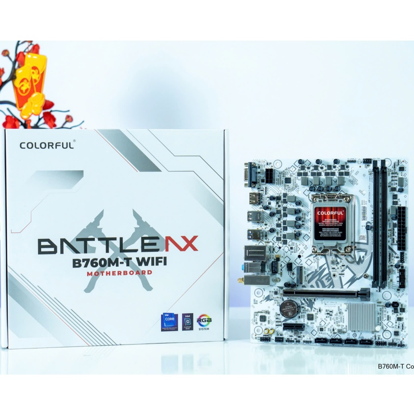 Main H610 B760 Wifi Colorful Battle AX new chính hãng Full Vat, Mainboard H610M-E B760M-T 1700 White