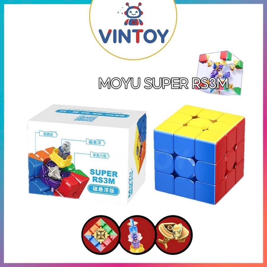 Rubik 3x3 MoYu Super RS3M 2022 3x3 Maglev RS3 M Rubic Nam Châm 3 Tầng Stickerless Đồ Chơi Trí Tuệ
