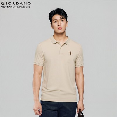 GIORDANO Áo Thun Nam Ngắn Tay Có Cổ Thêu Logo Napoleon 01016251