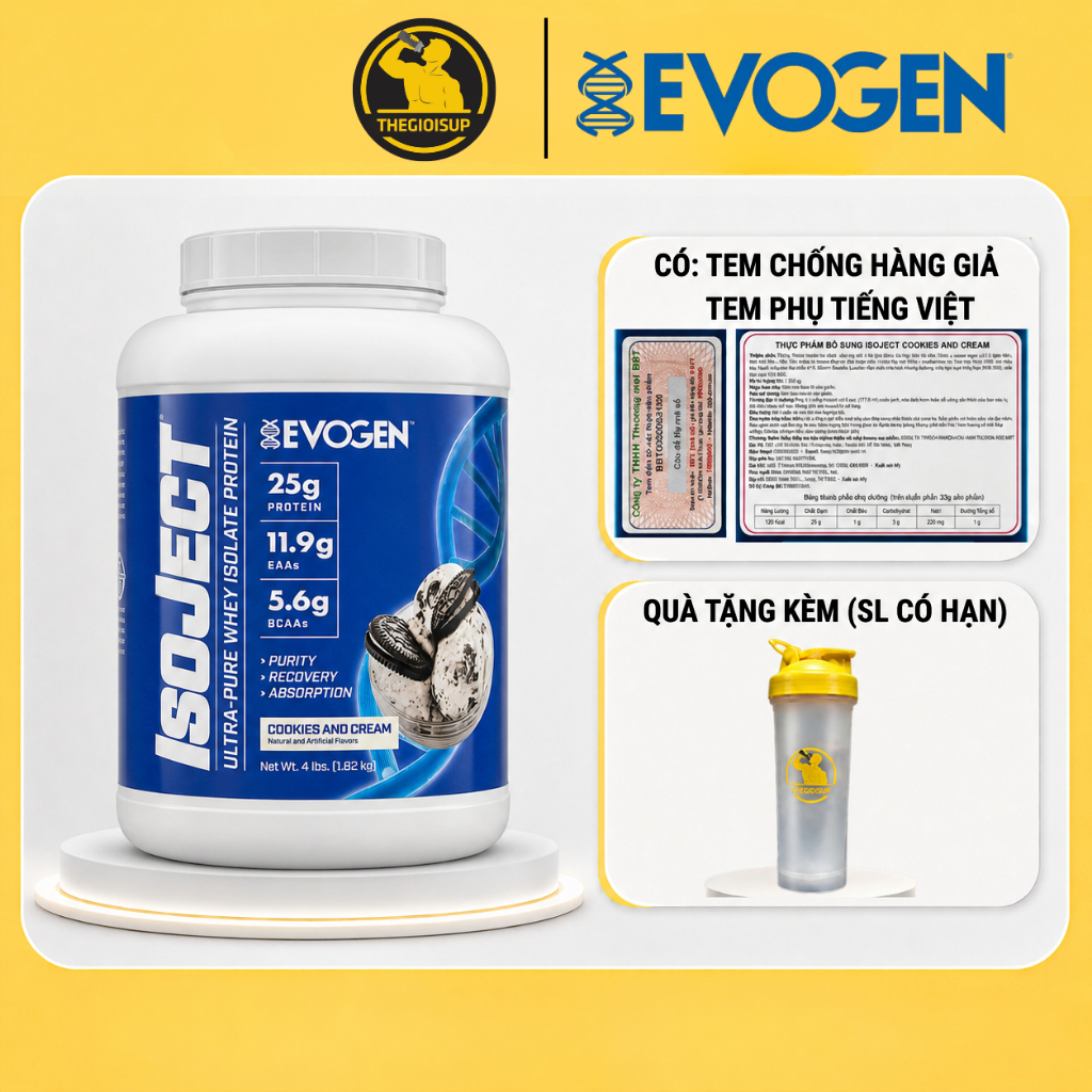 [Hàng công ty] Evogen ISOJECT, 100% Whey Protein Isolate - Công nghệ Lọc Lạnh 3 Tầng