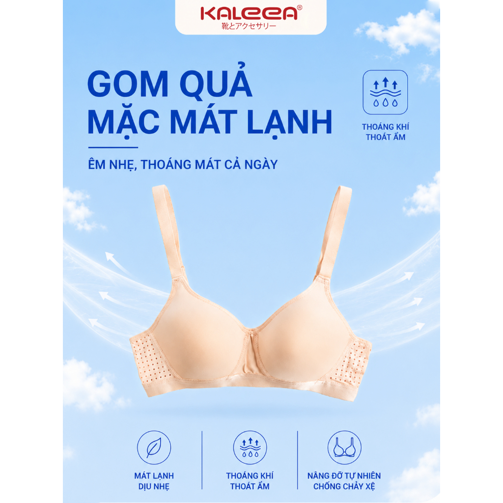 Áo Lót Nữ Kaleea AL31 Không Gọng Su Mềm Thoáng Mát