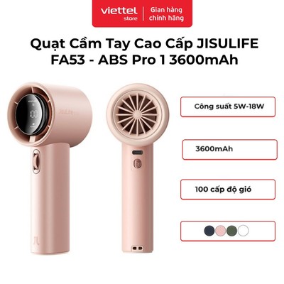 Quạt Cầm Tay Cao Cấp JISULIFE Pro1 FA53 - ABS | Màn LED Hiển Thị | Sử Dụng Lên Đến 12h | 15.000 RPM