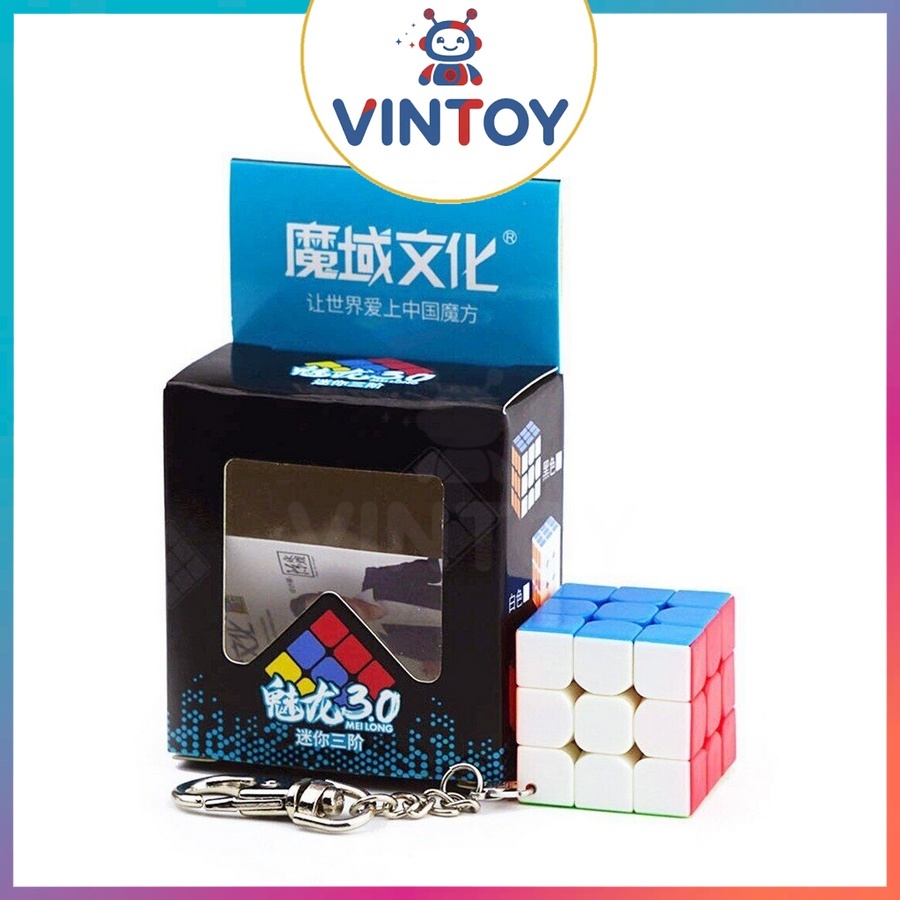 [MoYu] Móc Khóa Rubik 3x3 Stickerless MoYu MeiLong Cube Rubic 3 Tầng Đồ Chơi Trí Tuệ Trẻ Em 3x3x3