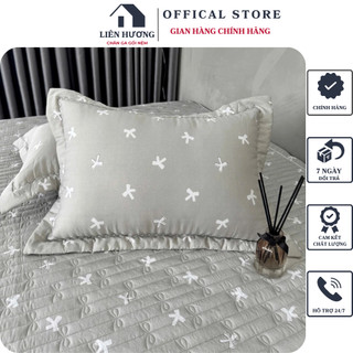 Vỏ Gối Đầu Tencel Chần Bông Tơ Tằm Siêu Thoáng Mát, Êm Ái, Chất Liệu Thiên Nhiên, Thoáng Khí, An Toàn Cả Làn Da Nhạy Cảm