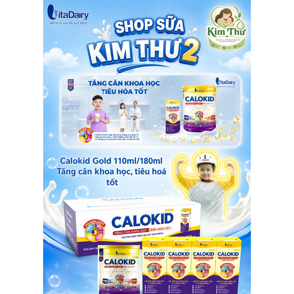 [VITADAIRY] Sữa Pha Sẵn CaloKid 110ml– Bổ Sung Năng Lượng, Hỗ Trợ Tăng Cân Cho Trẻ