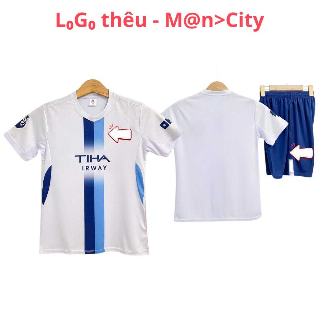 Quần Áo Bóng Đá 26/27 - Man@ City@ trắng - Vải Mè ZicZac DK - In Tên Số Theo Yêu Cầu REINA SPORT
