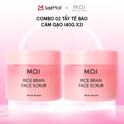Bộ Đôi Tẩy Tế Bào Cám Gạo Da Mặt RICE BRAN FACE SCRUB by MOI 40gx2