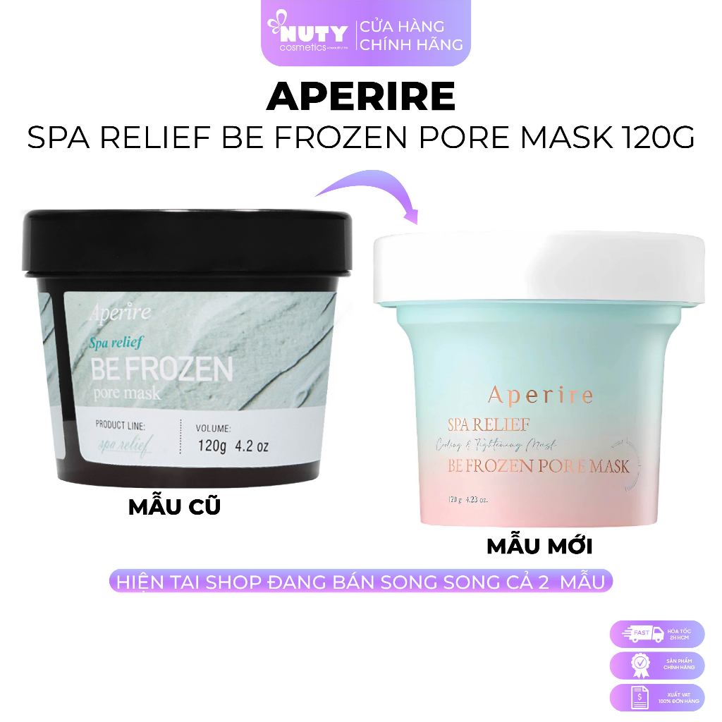 Mặt Nạ Đất Sét Băng Lạnh Nhỏ Lỗ Chân Lông Giảm Dầu Thừa Aperire Be Frozen Pore Mask 120g
