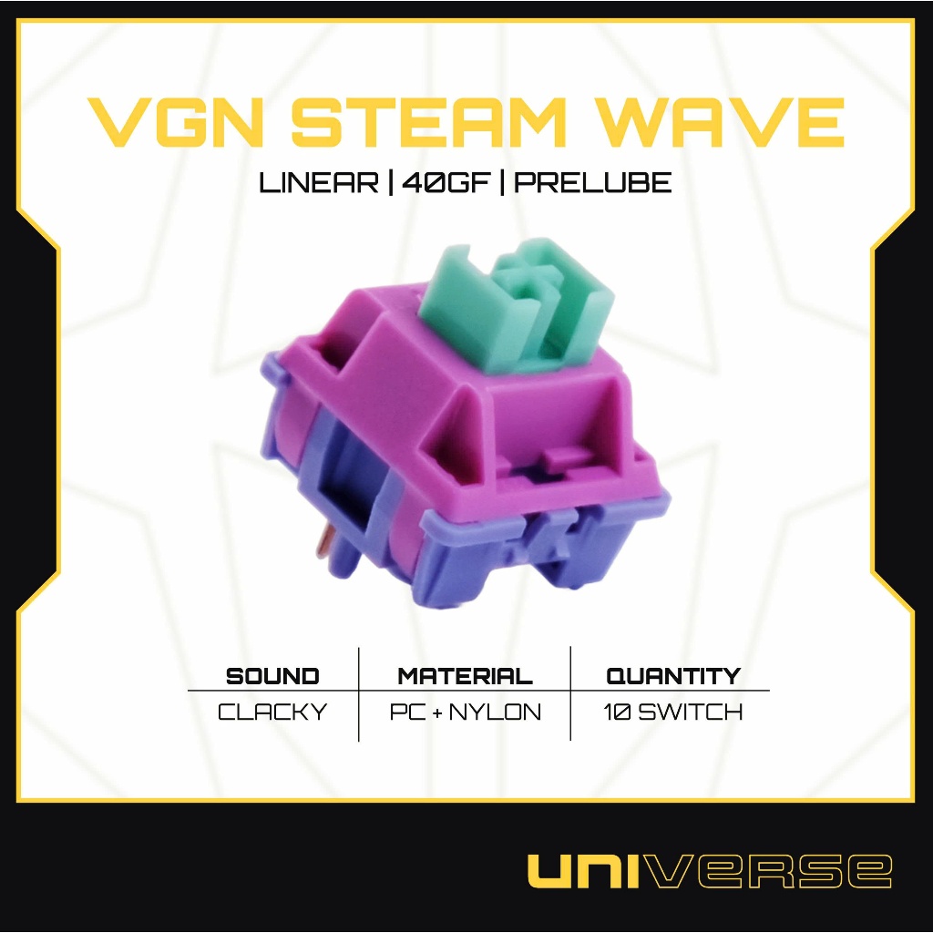 10 Switch VGN Steam Wave Switch Linear 5 Pin 40g Prelube Công Tắc Bàn Phím Cơ Universe