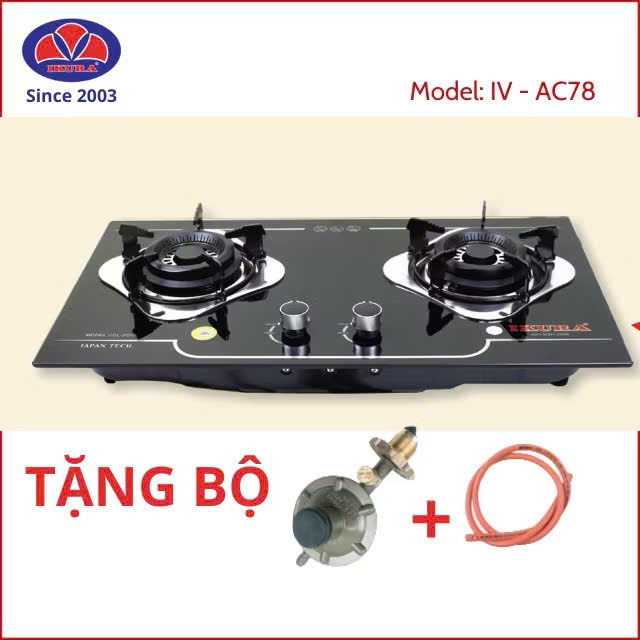 BẾP GAS ÂM IKURA - AC78 - Đánh lửa magneto TẶNG BỘ VAN DÂY
