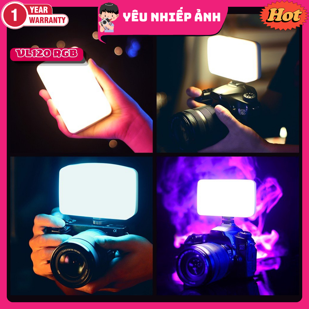 ULANZI VL120 RGB - Đèn LED Đổi Màu RGB Với 20 Hiệu Ứng Đặc Biệt, Tích Hợp Pin Sạc 3100mAh