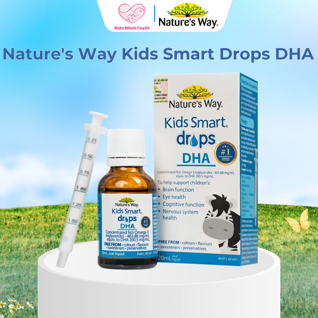 DHA Drops Nature's Way Kids Smart Drops DHA - Hỗ Trợ Bé Phát Triển Não Bộ & Thị Giác 20m