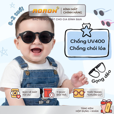 Kính Mát Phân Cực Mắt Tròn AORON Cho Bé Trai Bé Gái Chống Chói Lóa Và Tia UV Gọng Dẻo AK311