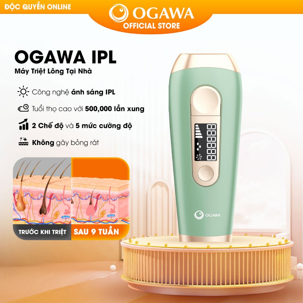 [OGAWA_HN] Máy triệt lông cá nhân OGAWA Beauty IPL-(Ob134)- An toàn, nhỏ gọn