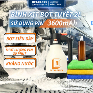 Bình Xịt Bọt Tuyết Dùng Pin Sạc DETAILERS 2L dung tích pin 3200mAh