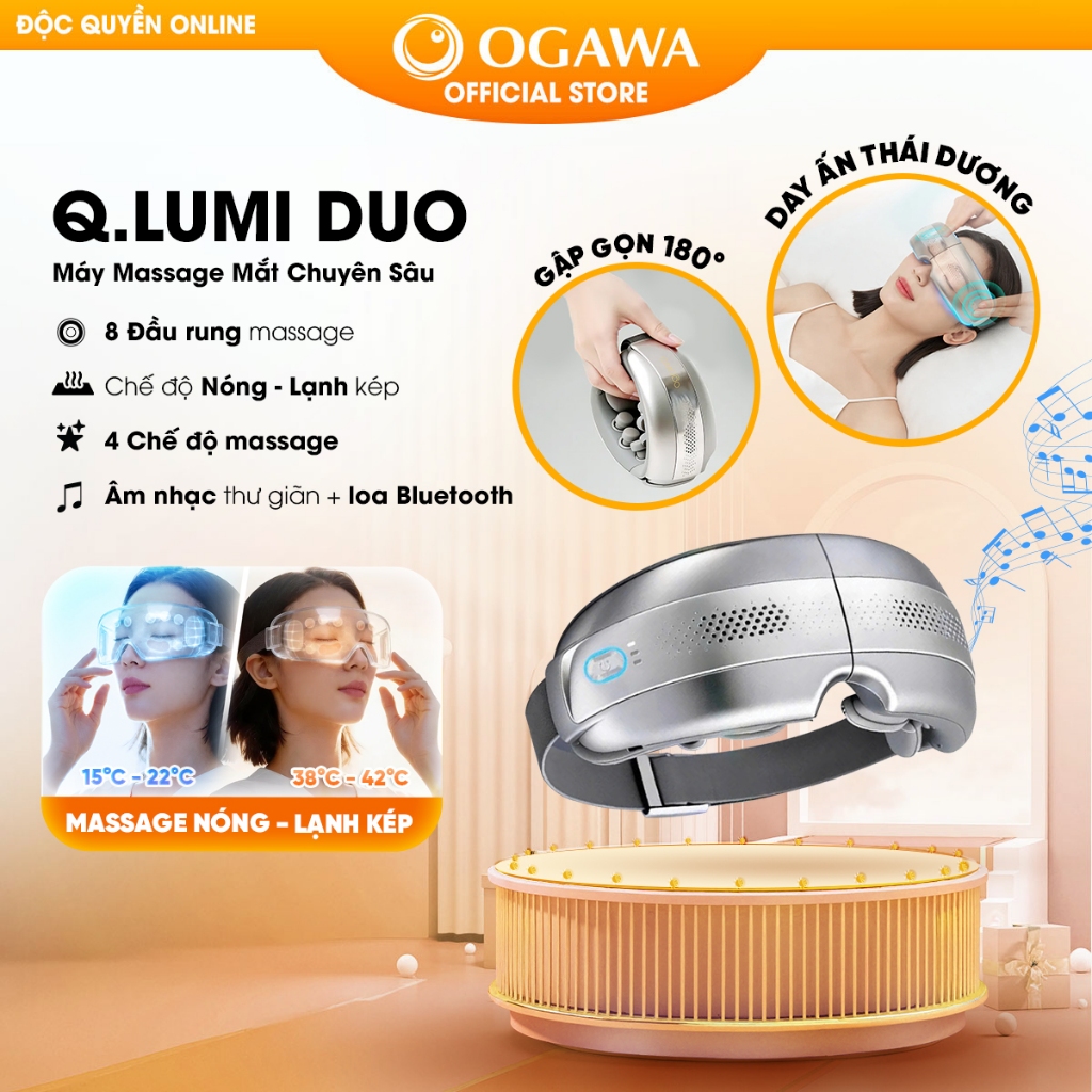 [OGAWA_HN] Máy Massage Mắt OGAWA Qlumi Duo - OY-0512 | Nóng & Lạnh Kép | Túi Khí Air Pulse